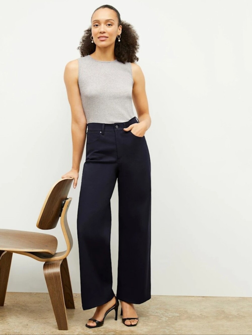M.M. LaFluer The Milo Jean Wide Leg Eco Better Than Denim Ink Navy Blue Size 6